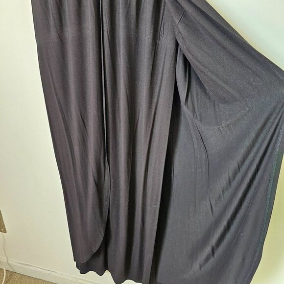 EUC SHEIN SXY BLACK DEEP V NECK TULIP STYLE MAXI DRESS SIZE L - Picture 6 of 15